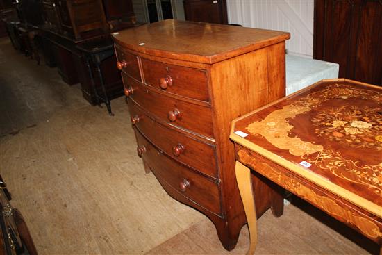 Victorian mahogany bow front chest of drawers